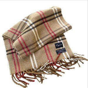Cejon Scarf Tan With Black And Red Detailing